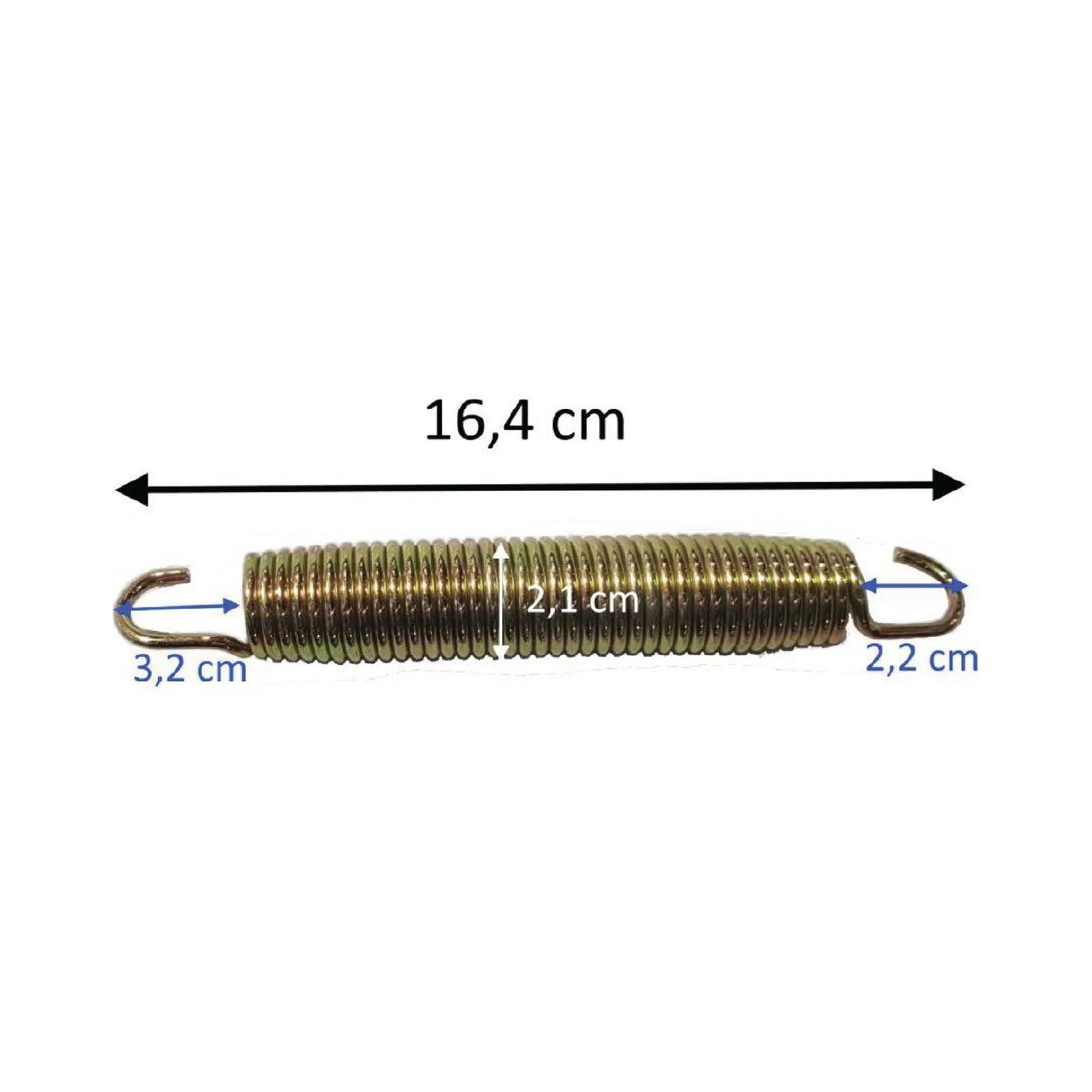 Medidas da mola galvanizada de 16,4 cm