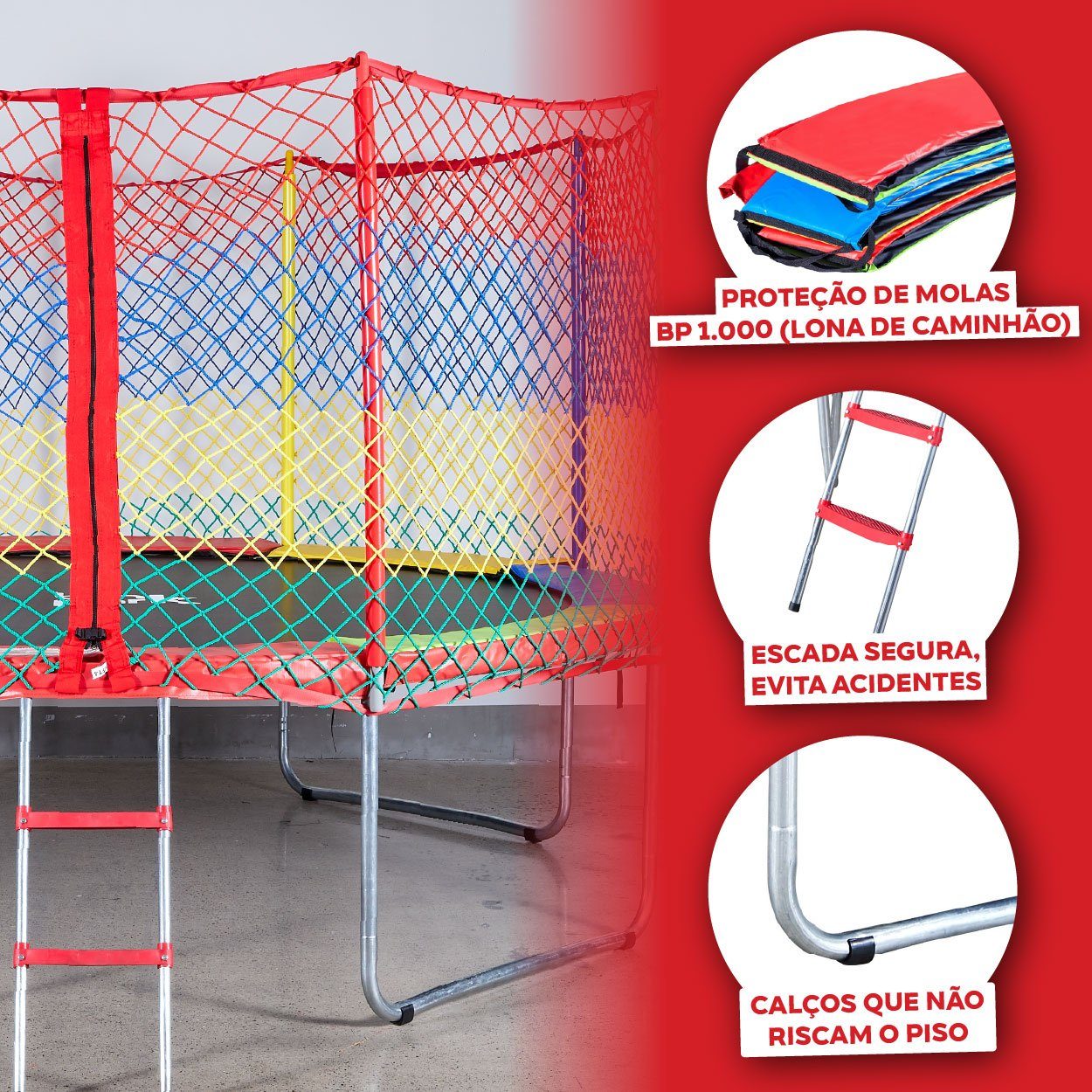 Proteção reforçada das molas da Cama Elástica Brink Park